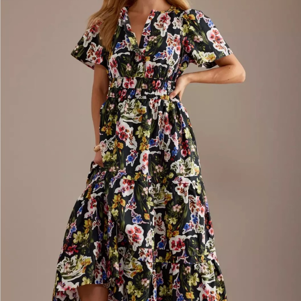 Anthropologie Somerset Dress - Grey Floral
